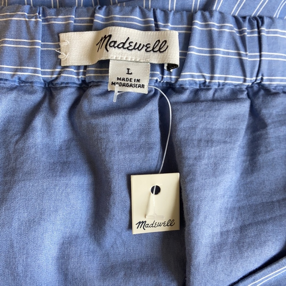 NWT Madewell Bistro Stripe Button Placket Skirt, L - Picture 7 of 10